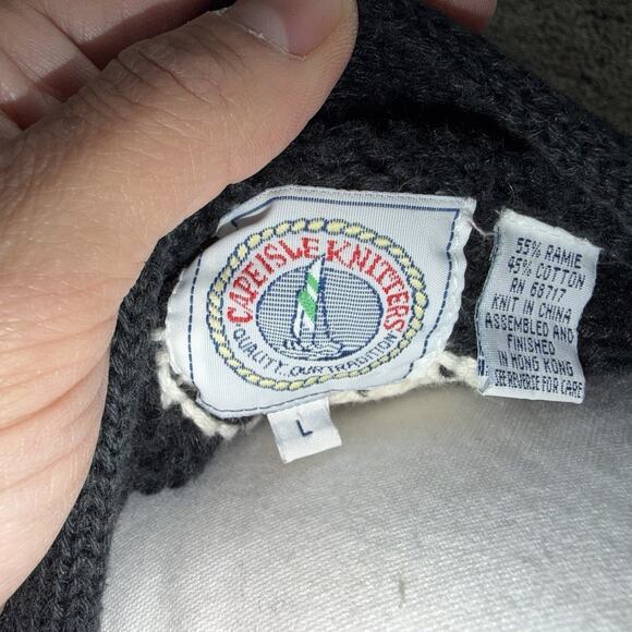 Vintage Cape Isle Knitters Golf Cardigan Sweater Womens Large 90s Grandpa-Core - Picture 5 of 6